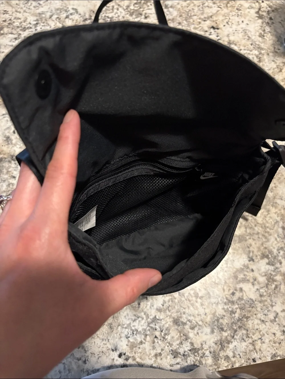 Nike Black Crossbody Messenger Bag with White Logo